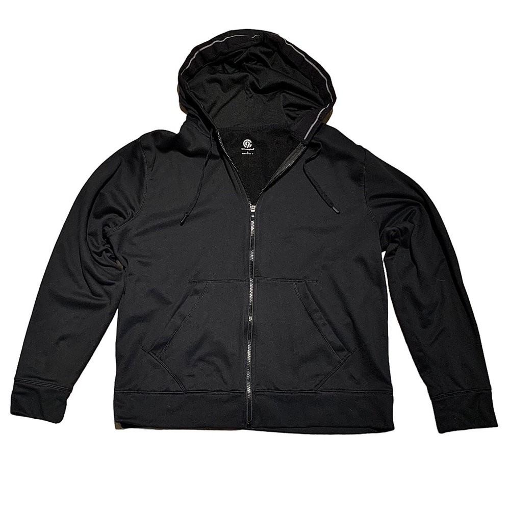 Champion men’s black zip up hoodie Size L